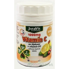 JutaVit Vitamín C 1000 mg so šípkami + vitamín D3, 100 ks