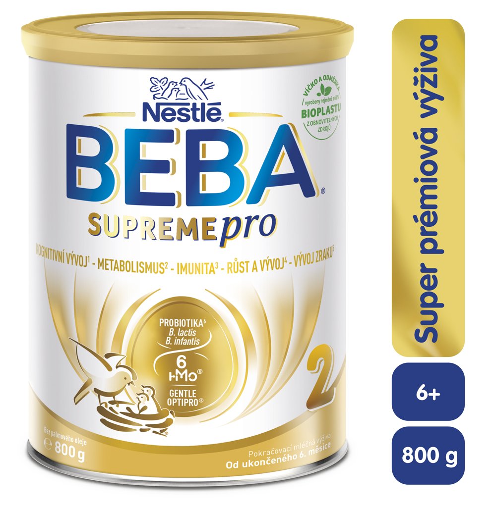 E-shop BEBA SUPREMEpro 2, 6 HMO, následné dojčenské mlieko, 800 g, od uk. 6. mesiace