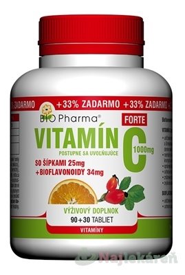 E-shop BIO Pharma Vitamín C so šípkami 1000 mg FORTE