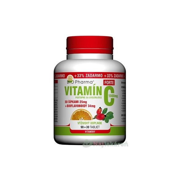 BIO Pharma Vitamín C so šípkami 1000 mg FORTE