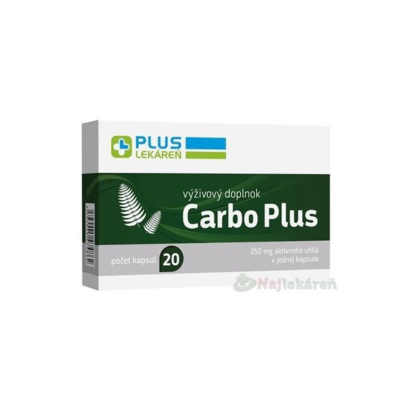 PLUS LEKÁREŇ Carbo Plus aktívne uhlie 250mg 20ks