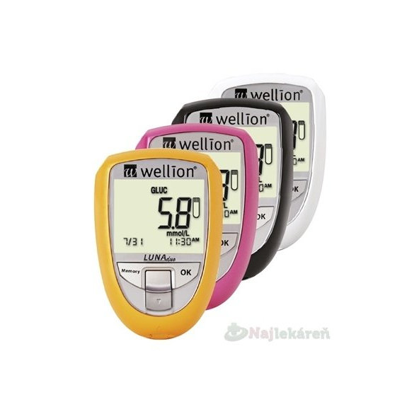 Wellion LUNA Duo s príslušenstvom na meranie glukózy a cholesterolu, 1 set