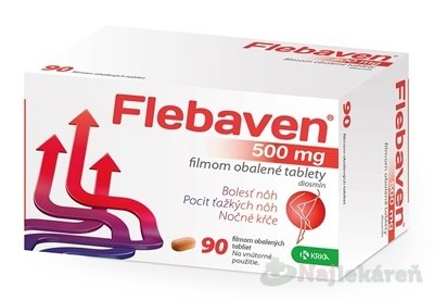 E-shop Flebaven 500 mg filmom obalené tablety proti opuchom a zápalom, 90ks
