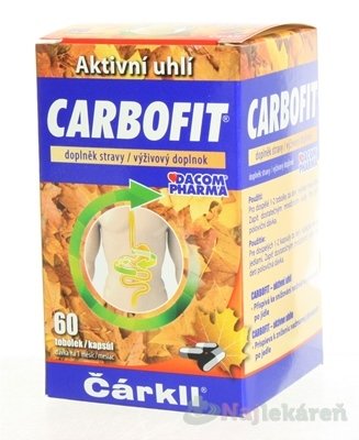 E-shop CARBOFIT Čárkll k zníženiu nadmernej plynatosti po jedle 60 kapsúl