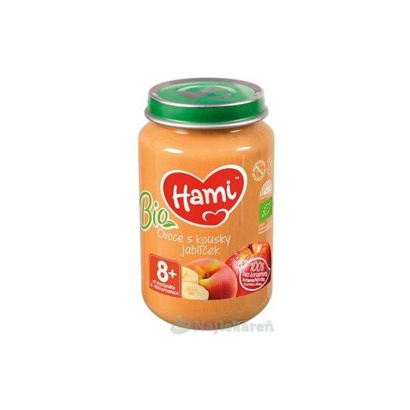 Hami BIO ovocný príkrm ovocie s kúskami jablka 200g