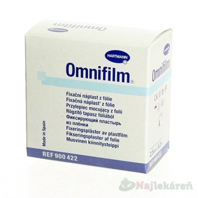 E-shop OMNIFILM hypoalergénna náplasť fixačná z transparentnej fólie (2,5cmx9,2m) 1ks
