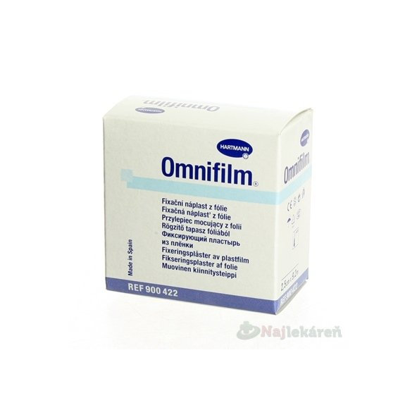 OMNIFILM hypoalergénna náplasť fixačná z transparentnej fólie (2,5cmx9,2m) 1ks