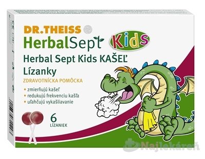 E-shop Dr.Theiss HerbalSept Kids KAŠEĽ lízanky 6 ks