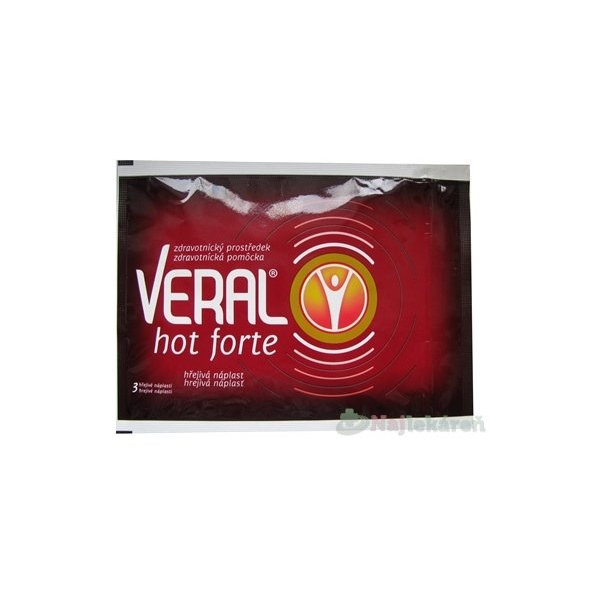 VERAL HOT Forte hrejivá náplasť úľava od bolesti 3 ks