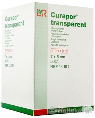 E-shop CURAPOR KRYTIE NA RANY TRANSPARENT 7x5cm sterilné, vodeodolné 50ks
