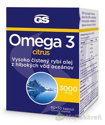 GS Omega 3 citrus 2023 60 + 30 kapsúl