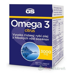 GS Omega 3 citrus 2023 60 + 30 kapsúl