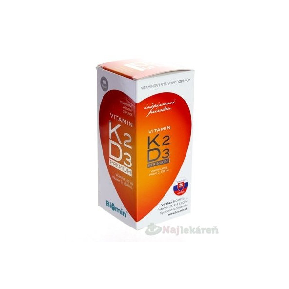 BIOMIN VITAMIN K2 D3 PREMIUM 2000 I.U. 30 ks