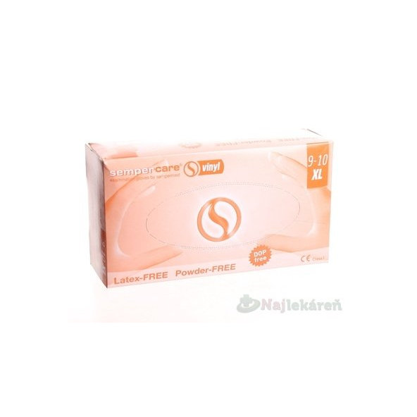 SEMPERCARE Vyšetrovacie rukavice vinyl veľkosť XL, nepúdrované 90ks