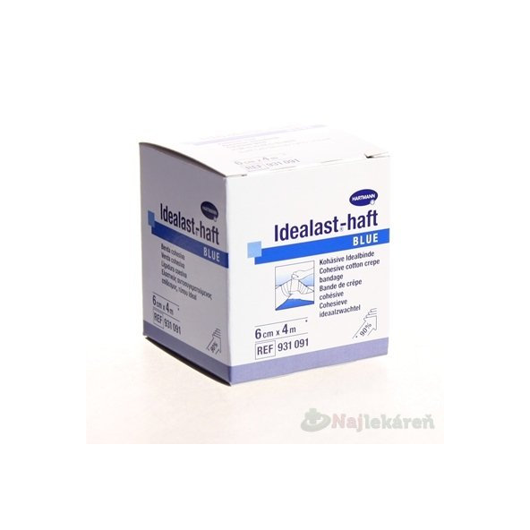 IDEALAST COLOR COHESIVE ovínadlo elastické krátkoťažné, modré (6cmx4m) 1ks
