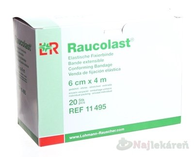 RAUCOLAST 6cmx4m obväz elastický fixačný, balený po 1ks v celofáne 20ks