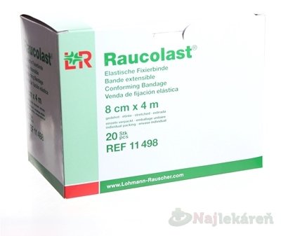 E-shop RAUCOLAST 8cmx4m obväz elastický fixačný balený po 1ks v celofáne 20ks