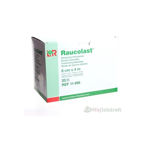 RAUCOLAST 8cmx4m obväz elastický fixačný balený po 1ks v celofáne 20ks