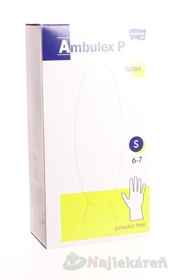 E-shop Ambulex P rukavice LATEXOVÉ, potiahnuté polymérom veľ.S, nesterilné, nepúdrované 100ks