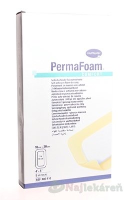 E-shop PERMAFOAM COMFORT obväz penový polyuret. s pórovitou štruktúrou, samolepiaci (10x20cm) 5ks