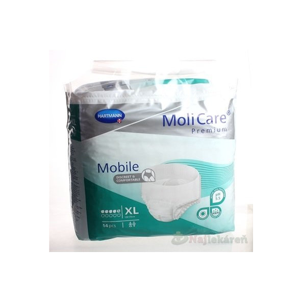 MoliCare Premium Mobile 5 kvapiek XL zelené, plienkové nohavičky naťahovacie, 14ks