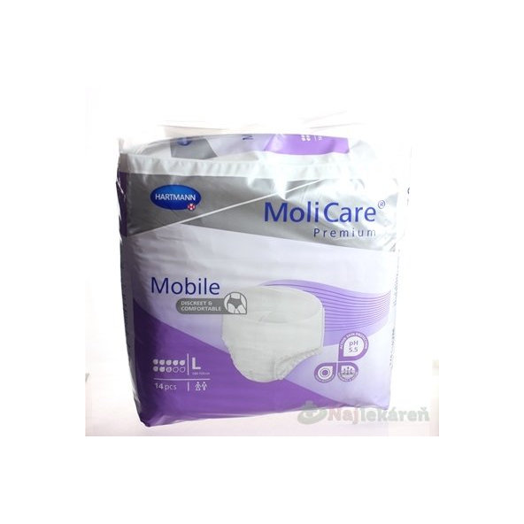 MoliCare Premium Mobile 8 kvapiek L fialové, plienkové nohavičky naťahovacie, 14ks