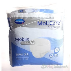 MoliCare Premium Mobile 6 kvapiek XL modré, plienkové nohavičky naťahovacie, 14ks