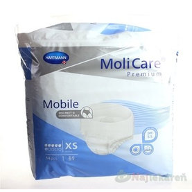 MoliCare Premium Mobile 6 kvapiek XS modré, plienkové nohavičky naťahovacie, 14ks