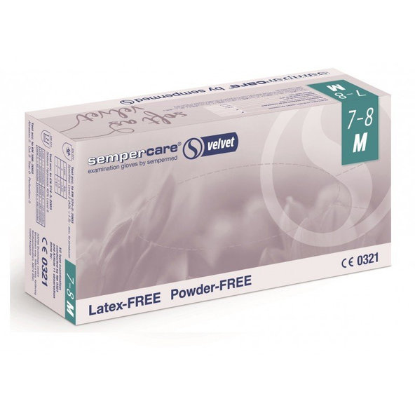 Sempercare Nitrile Velvet Vyšetrovacie rukavice Veľkosť S,nesterilné, nepúdrované, bezlatexové 200ks
