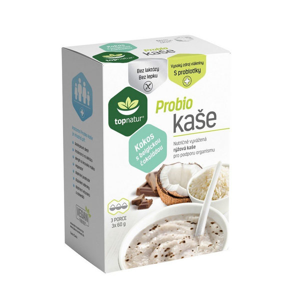 Topnatur Probio KAŠA Kokos s belgickou čokoládou  3x60