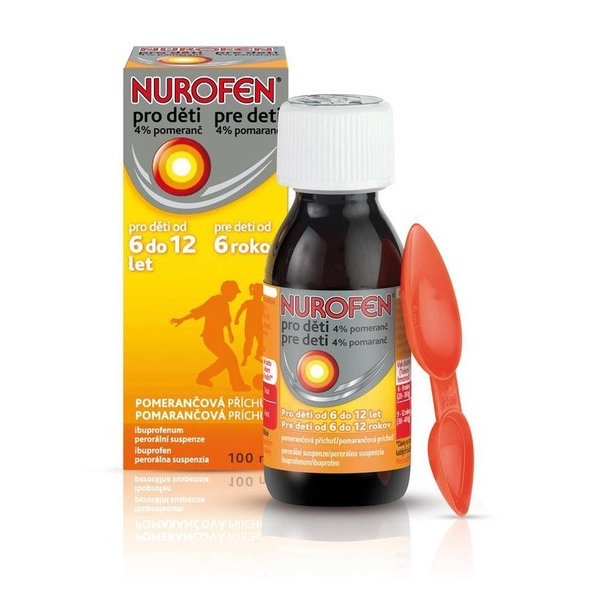 NUROFEN pre deti 6-12rokov na bolesť a horúčku 100ml, pomaranč