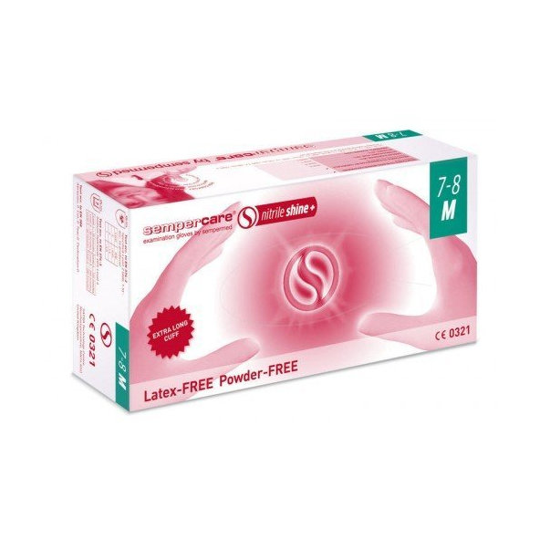 Sempercare Vyšetrovacie rukavice nitril SHINE,bezpudrové XL, bez latexu (farba biela) 135ks