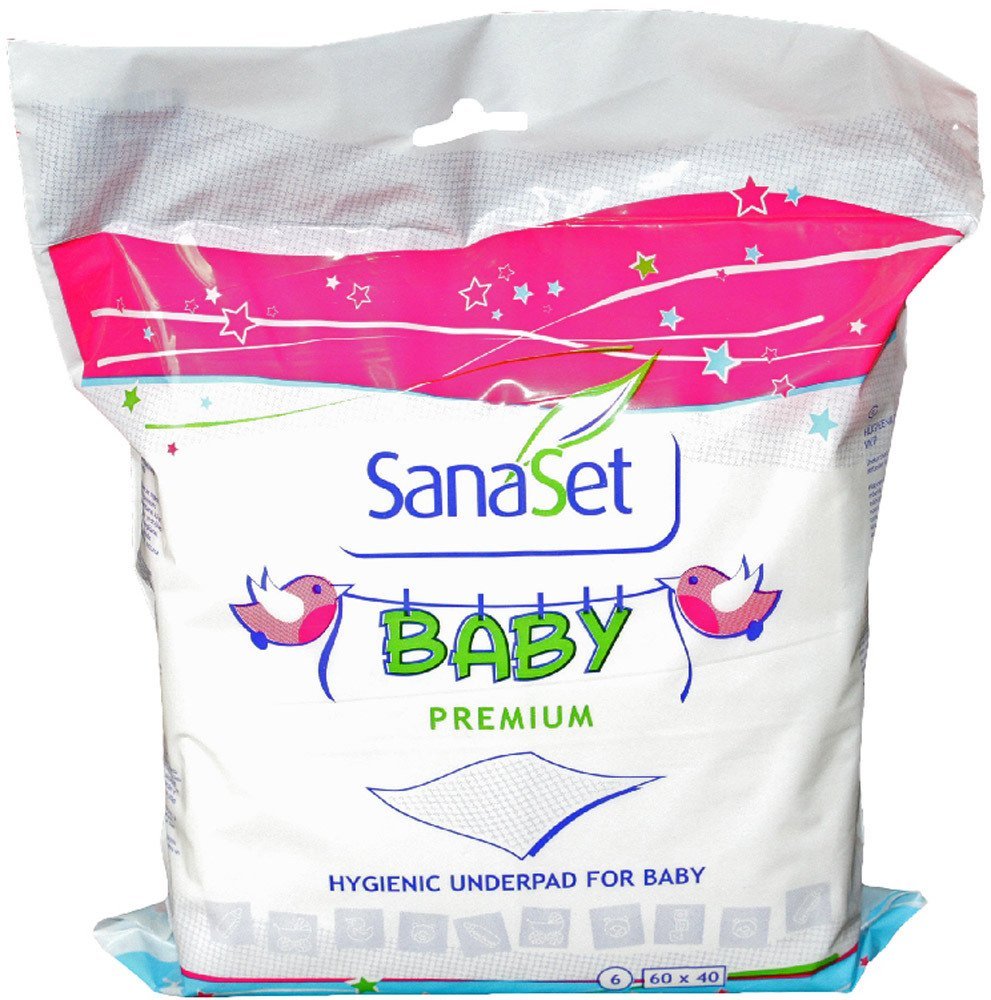 E-shop SanaSet Baby Premium Podložka (60x40cm) absorpčná hygienická 6ks