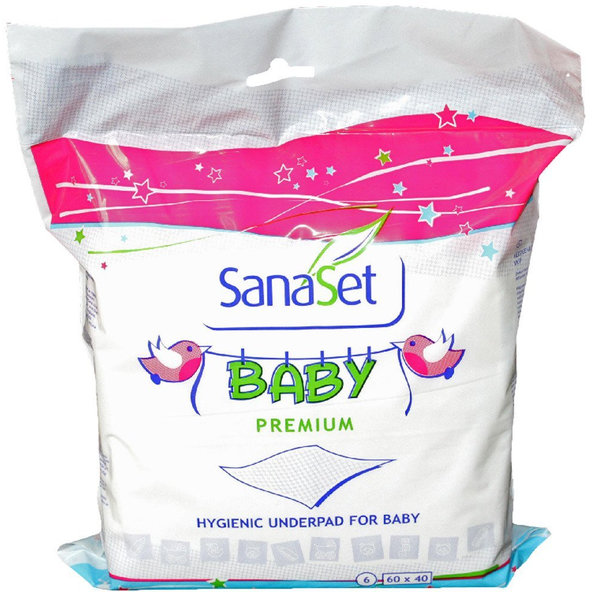 SanaSet Baby Premium Podložka (60x40cm) absorpčná hygienická  6ks