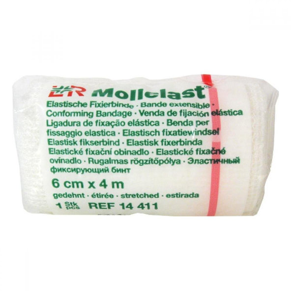 MOLLELAST 6cmx4m obväz elastický fixačný, jednotlivo balený 1ks