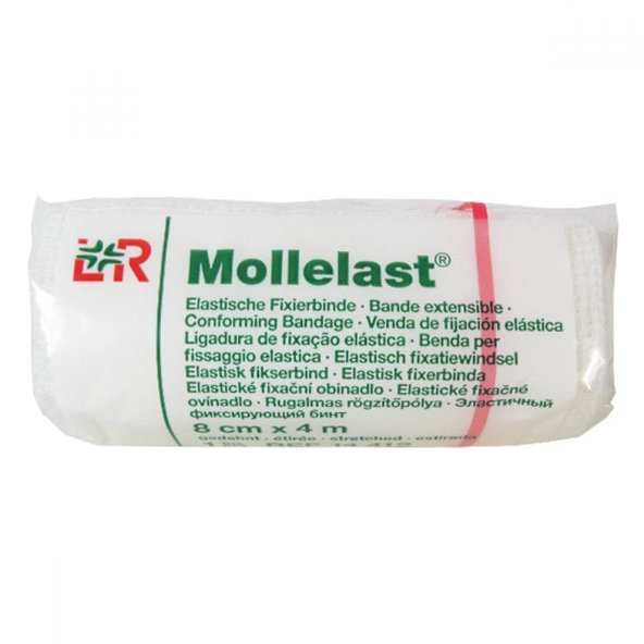 MOLLELAST 8cmx4m obväz elastický fixačný,voľne v krabici 20ks