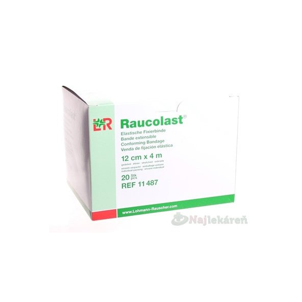 RAUCOLAST 12cmx4m obväz elastický fixačný, balený po 1ks v celofáne 20ks
