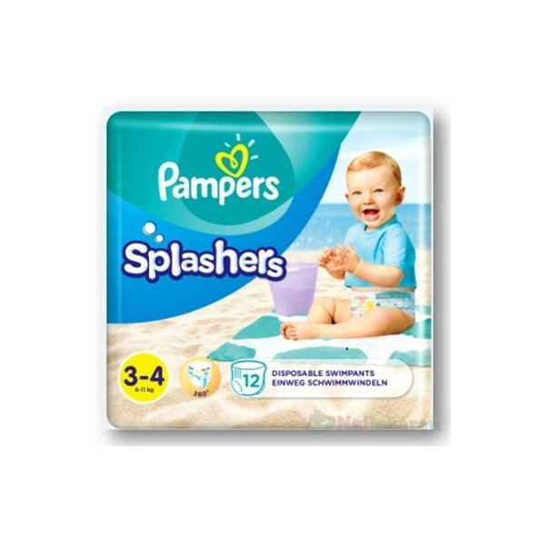 PAMPERS SPLASH MIDI na plávanie veľkosť 3-4, 12ks