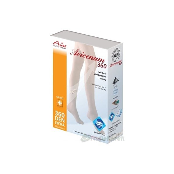 AVICENUM 360 Stehenné pančuchy, Micro veľkosť LN,Sanitized, otvorená špica, krajka, telové 1pár