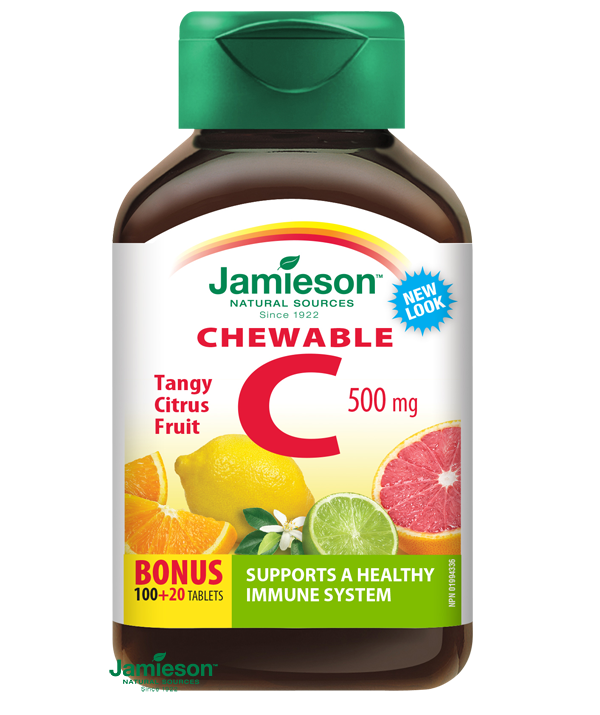 E-shop Jamieson Vitamín C 500 mg s príchuťou citrusového ovocia 120 tabliet