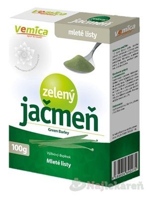 E-shop Vemica Zelený jačmeň - mleté listy, výživový doplnok, 100g