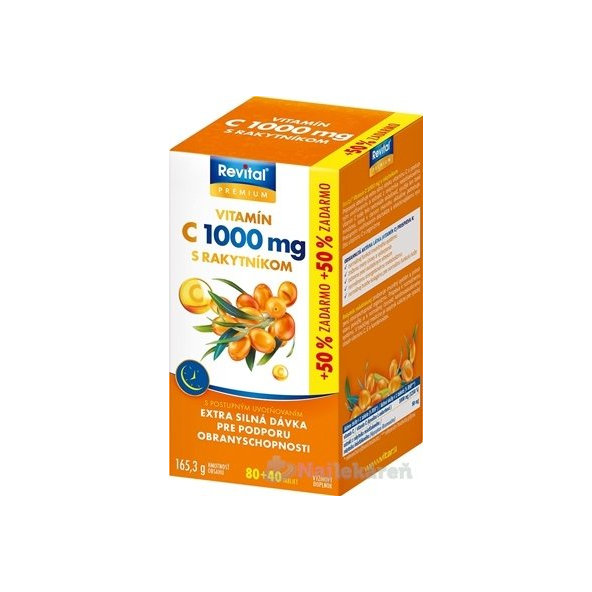 Revital PREMIUM VITAMIN C 1000 mg S RAKYTNÍKOM s postupným uvoľňovaním 120 tabliet