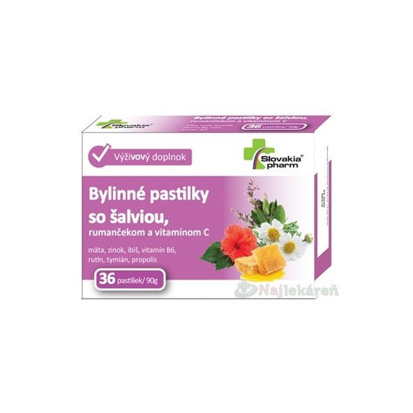 Slovakiapharm Bylinné pastilky so šalviou