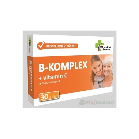 Slovakiapharm B-KOMPLEX + vitamín C, 30 ks