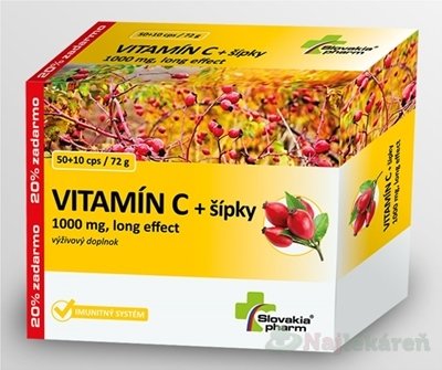 E-shop Slovakiapharm VITAMÍN C 1000 mg +šípky long effect