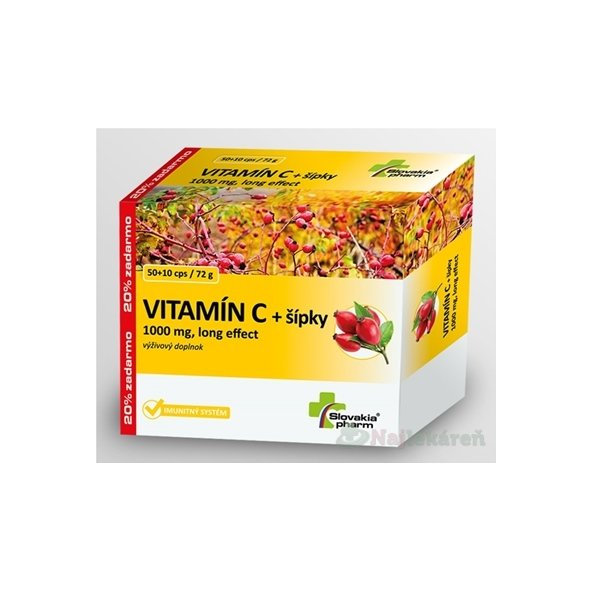 Slovakiapharm VITAMÍN C 1000 mg +šípky long effect