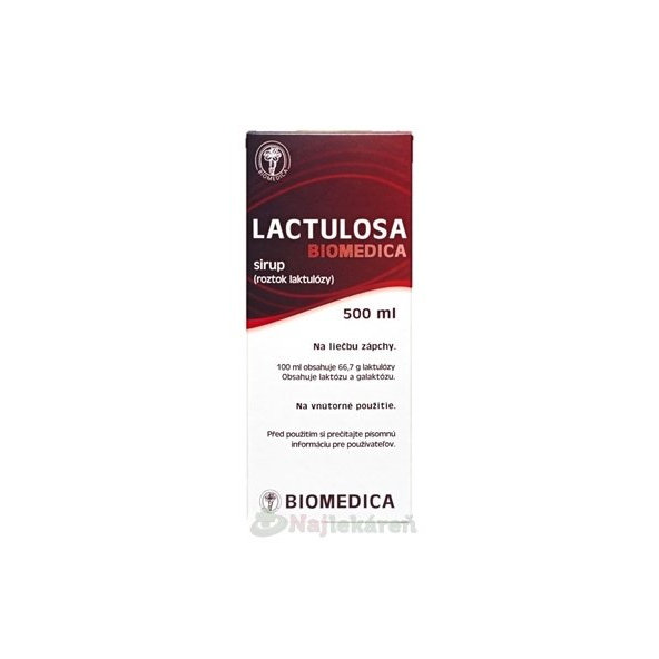 BIOMEDICA LACTULOSA pri chronickej zápche sirup 500ml
