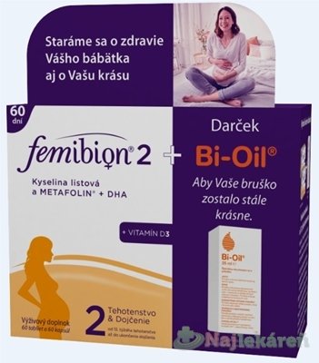 E-shop Femibion 2 Kys. listová a METAFOLIN+DHA+VIT.D3 + Bi-Oil, set