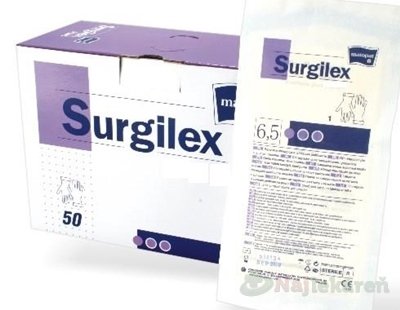 E-shop Surgilex rukavice latexové veľ. 6,5 nepudrované, sterilné 50 párov