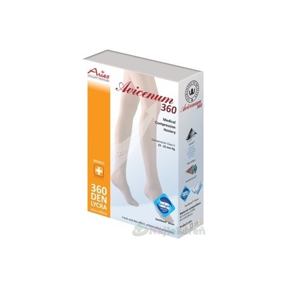 AVICENUM 360 Lýtkové pančuchy, Micro veľkosť ML,Sanitized, otvorená špica, telové 1pár